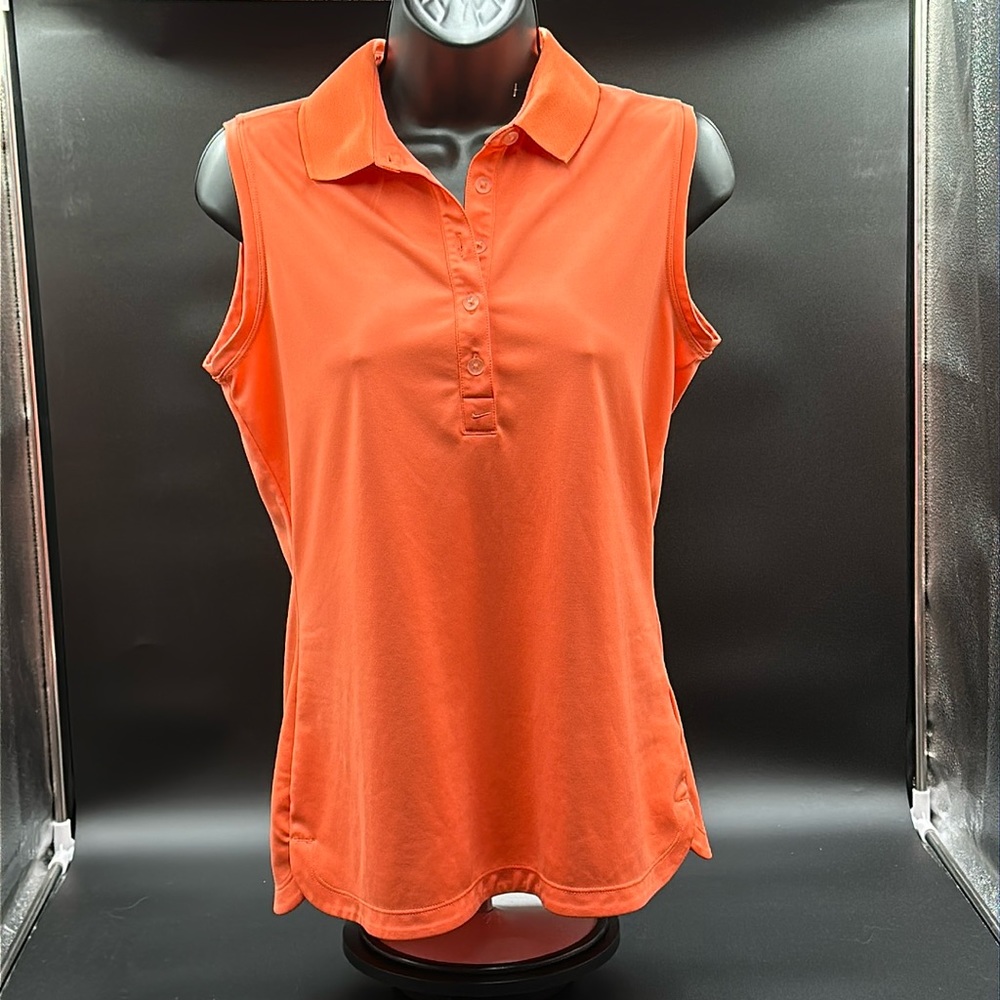 Nike Golf sleeveless polyester polo. Size M. Women. Orange. Excellent condition!